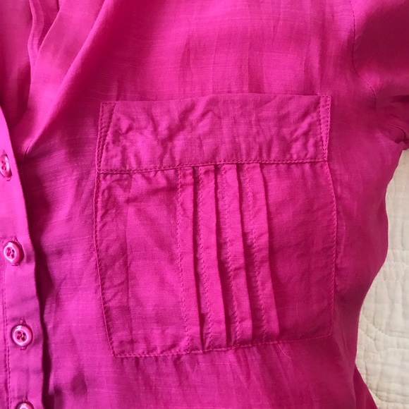 Soft Surroundings Pink Button Down Pop Over Blouse - Picture 8 of 12
